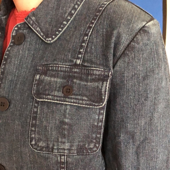 Talbots P2 denim peplum jean jacket - Picture 4 of 10